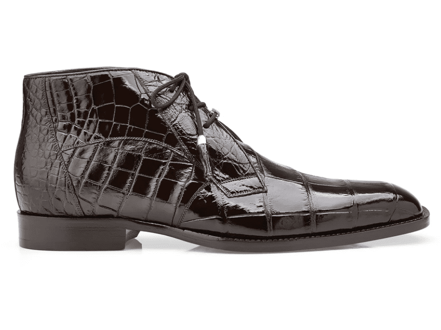 Mens Belvedere Genuine Alligator Ivan Dress Boot in Black