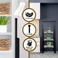 thumbnail image 5 of Sorfey 3-Step Step Ladder Slim, Anti-Slip Foldable Ladder Step Stool, Gray Wood & Black, 5 of 5
