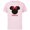 Soft Pink, variant on Disney Minnie Mouse Red Bow Icon Prima Familia Spanish- Short Sleeve Cotton T-Shirt for Adults - Customized-Black