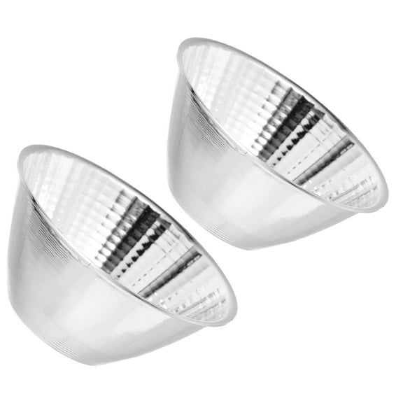 OUNONA  2 Pcs Flashlight Reflector Cup Lens Ring LED Fixture Silver