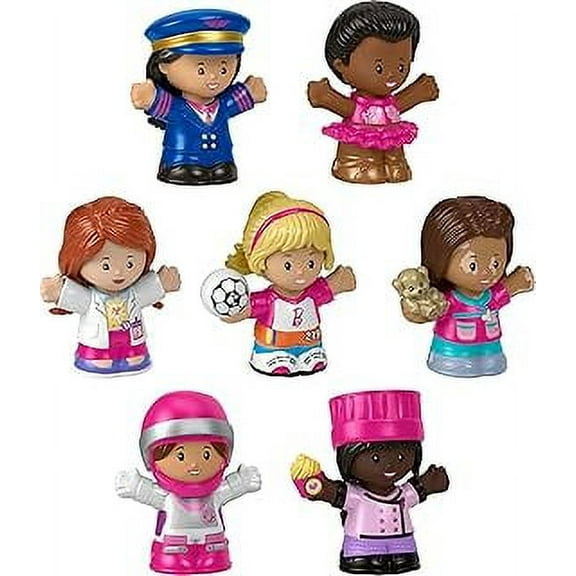 Fisher-Price Little People Barbie Toddler Toys, You Can Be Anything Figure Pack, 7 Characters for Pretend Play Ages 18  Months Exclusive