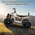 thumbnail image 2 of 24 Volt Kids ATV Ride-On, Electric Dual 4 Wheeler with 2-Seater, Ride on Toys for Big Kids with Bluetooth, LED Lights, Music, High Low Speed, White, 2 of 5