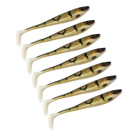 7Pcs Artificial Baits Fishing Lures Paddle Tail Swimbaits for Trout Walleye