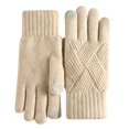 thumbnail image 5 of WHEANG Winter Gloves Knit Winter Gloves Fleece Lined Warm Full Finger Anti-Slip Touchscreen Comfortable Stylish Beige L Summer 2026 Sales Under $1, 5 of 8