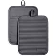 thumbnail image 1 of duomi-Ribbed Soft Silicone Pot Holder Set, Charcoal Grey 7"x9", 1 of 4