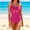 A181 Hot Pink, variant on Swimsuits for Women Halter Sweetheart Ruched Tummy Control One Piece Monokini Smooth Knot Front Cut Out Slimming Pool Party Swimwear