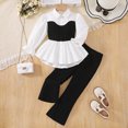 thumbnail image 2 of NOLDARES Baby Toddler Infant Girl Cartoon2pcs Winter Clothes Long Sleeve Crewneck Sweatshirt and Elastic Waist Pants Outfits Clothing(Black,7-8 Y), 2 of 5