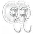 thumbnail image 1 of Gancho de ventosa, gancho creativo sin costuras para baño, gancho adhesivo transparente sin agujeros, gancho para guirnalda de puerta de succión al vacío, paquete de 2, 1 of 8