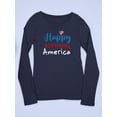 thumbnail image 3 of Happy Birthday America Long Sleeve Toddler - Toddler Long Sleeve Tee, Navy, 3 of 4