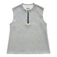 thumbnail image 5 of Nmnitkp Tank Tops Men Half-Zip Sleeveless Tank Tops, Loose Fit Crew Neck Breathable Solid Color Shirts for Summer Casual, Workout & Streetwear Wear Gray,M, 5 of 6