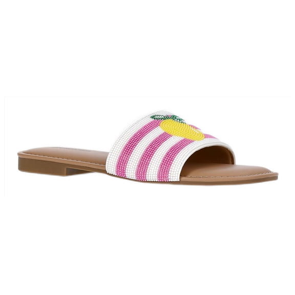 No Boundaries Women's Beaded Slide Sandals