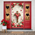 thumbnail image 6 of Angel Theme Welcome Banner Heart Pattern Love Display Rose Decor Romantic Angel Backdrop for Valentine's Day Welcome Party Wedding, 6 of 9