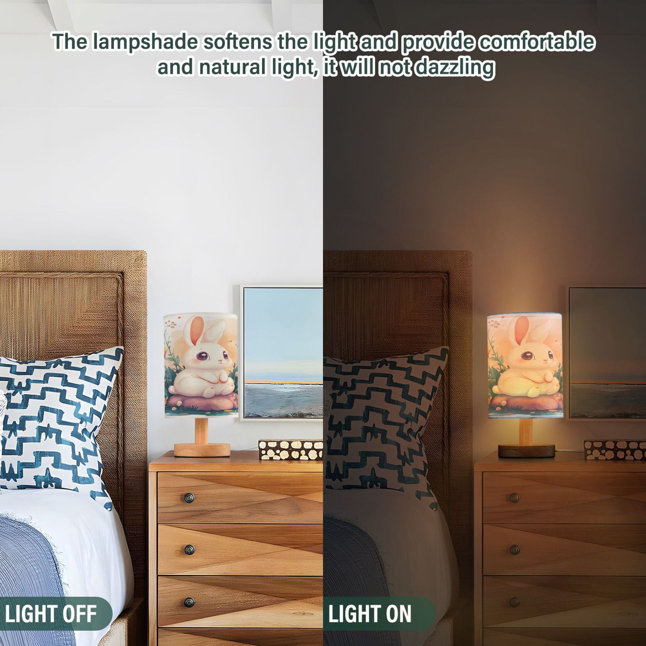 Desk Lamp Bedside Lamp 5.12x9.7In LED Lamp With USB Charging Interface For Bedroom Living Room Office Study Stylish Decoration Super Cute Cartoon Rabbit