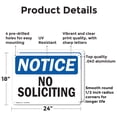 thumbnail image 2 of (2 Pack) No Soliciting OSHA Notice Sign 24 Inch X 18 Inch Indoor / Outdoor Rust-Free Aluminum Metal Signs for Workplace, Workshop, and Construction Site, Made in the USA, 2 of 8