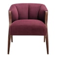thumbnail image 3 of NPD Furniture Florence Fabric Accent Chair Brown Legs in Havana Maroon, 3 of 15