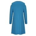 thumbnail image 4 of CALAFEBILA Sun Dresses for Women Casual Beach Long Sleeve Solid Color Mini Sweatshirt Dress Tunic Pockets Zipper Neck Short Junior Dresses, 4 of 6