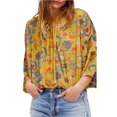 thumbnail image 1 of Free People Blouse Tricotée Wildflower Honey pour Femmes, Jaune, Petit, 1 of 1