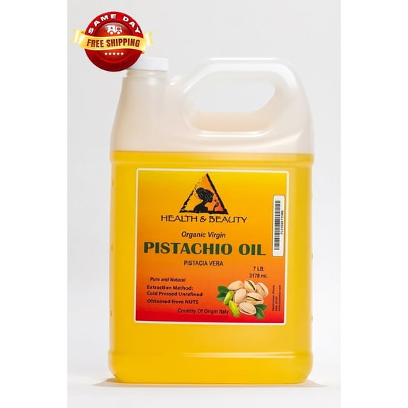 Pistachio oil unrefined organic carrier virgin cold pressed raw fresh pure 7 lb