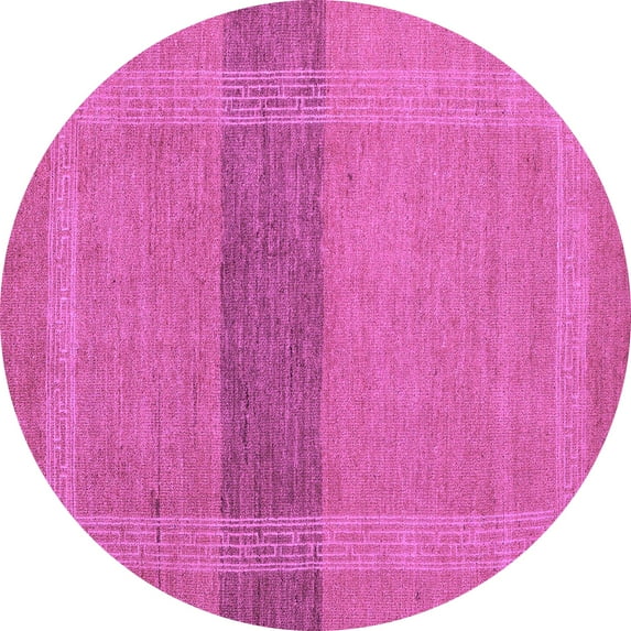 Ahgly Company Indoor Round Abstract Purple Modern Area Rugs, 5' Round