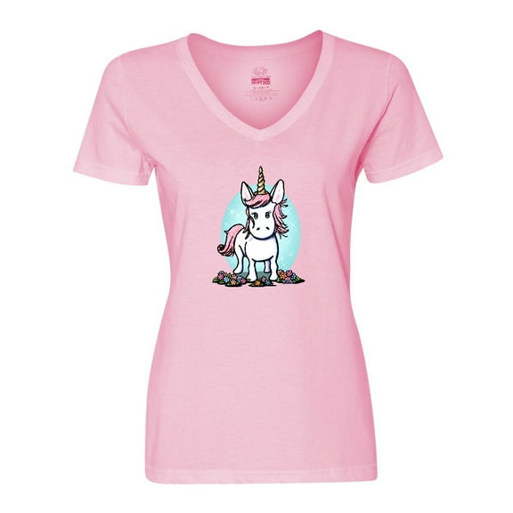 Inktastic KiniArt Unicorn Women's V-Neck T-Shirt