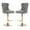 Gray & Gold | Velvet, variant on Tcbosik Upholstered Swivel Barstools Set of 2, Velvet Fabric Counter Height Bar Stool with Button Tufted Back, Modern Bar Chair with Metal Base for Kitchen Island, Dining Room, Beige & Gold