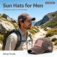 thumbnail image 6 of WANYNG Adult Classic American Flag Washed Old Letter American Sunshade Baseball M P Mens Hat Plain Snap Back Baseball Cap, 6 of 9