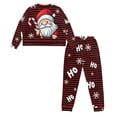 thumbnail image 3 of DISNIMO Santa Claus Snowflake Print Pajama Set for Women 2 Pcs Pj Sets Casual Fashion Sleepwear with Pocket Long Sleeve Nightwear with Long Pants Round Neck Lounge Set, S, 3 of 7