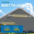 thumbnail image 3 of Quictent 10x20 ft Heavy Duty Carport Canopy Galvanized Car Tent Outdoor Garage Boat Shelter with Reinforced Structure, No Sidewall - Grey, 3 of 7