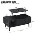 thumbnail image 7 of YouTrend Fluted Lift Top Coffee Table with Storage, Rising Coffee Tables with Hidden Compartment, Wood Center Table for Living Room Office, Black, 7 of 7