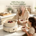 thumbnail image 3 of MAGNIFIQUE 4.5 Quart Cream White Round Claypot Multi-Cooker, Digital Slow Cooker with Removable Non-Toxic Pot, 3 of 8
