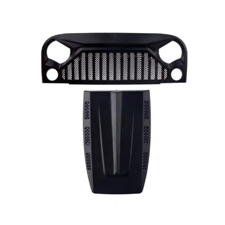 For Jeep Wrangler Rubicon RC Accessories 1/10 SCX10, Black Plastic Hood & Grille, Durable