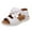 White, variant on AJTQTH Girls Princess Sandals Open Toe Hollowed Out Bowknot Velcro Straps Arch Support Shoes Thick Soled Wedge Sandals Summer Casual Sandals Purple 4-5Years