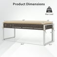 thumbnail image 3 of Gymax 43 Inch Patio Rectangle Ottoman w/ Metal Legs & Seat Cushion, 3 of 10