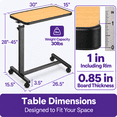 thumbnail image 5 of Kekoy Overbed Table with Wheels, One-Touch Height Adjustable Rolling Hospital Bedside Table, Stable Bed Tray for Eating, Reading, Elderly Home Care and Hospital Use, 5 of 10