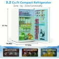 thumbnail image 5 of Compact 3.2 Cu.Ft Mini Fridge With Freezer Retro Black Portable Refrigerator, 5 of 16