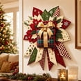 thumbnail image 3 of Festive Quilted Christmas Door Hanging DIY Sewing Kit, Christmas Quilted Bow DIY Kit with Fabric,Batting,Thread,Templates & Instructions, Patchwork Hanging Decor Kit for Door Wall Display(Gift Box), 3 of 6