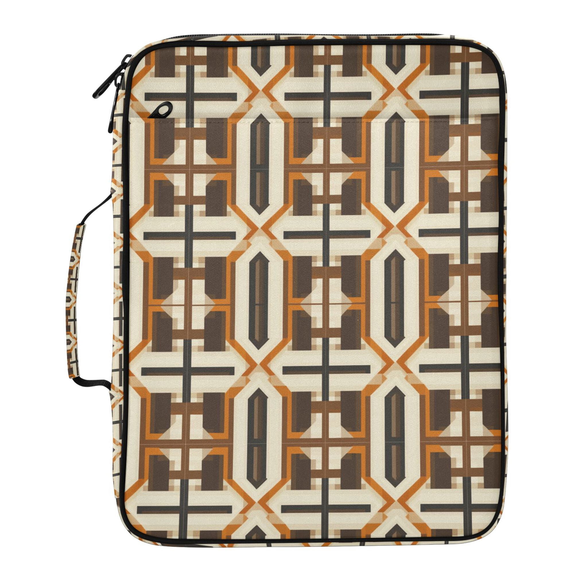 FORMRS Accordion File Folder A4 Size 7-Pocket Expanding Document Organizer Bag with 3 Ring Binder, Beige Geometric