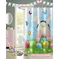thumbnail image 2 of Easter Shower Curtains for Bathroom Funny Rabbit Fabric Shower Curtain with Hooks, Spring Eggs Shower Curtain Set, Watercolor Pastel Bathroom Curtains Decoration, Waterproof Polyester, 72"x84" Long, 2 of 6