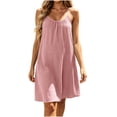 thumbnail image 2 of Hvogkswy Cotton Linen Nightgowns for Women Solid Sleeveless Crew Neck Camisole Dresses Soft Breathable Home Sleep Dress, 2 of 9