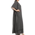 thumbnail image 4 of Sakkas Favi Womens Casual Long Maxi Dress Caftan Cover Up Loungewear in Rayon - 1-Black - One Size Regular, 4 of 5