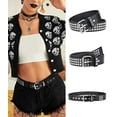 thumbnail image 4 of Studded Belt Women Y2K Spike Belts Black Girl Woman Stud Punk Waist Belt for Halloween Cosplay, 4 of 7