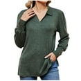 thumbnail image 1 of Women's Round Neck Gradient Long Sleeved Top Sweater Hooded Sweater, 1 of 1