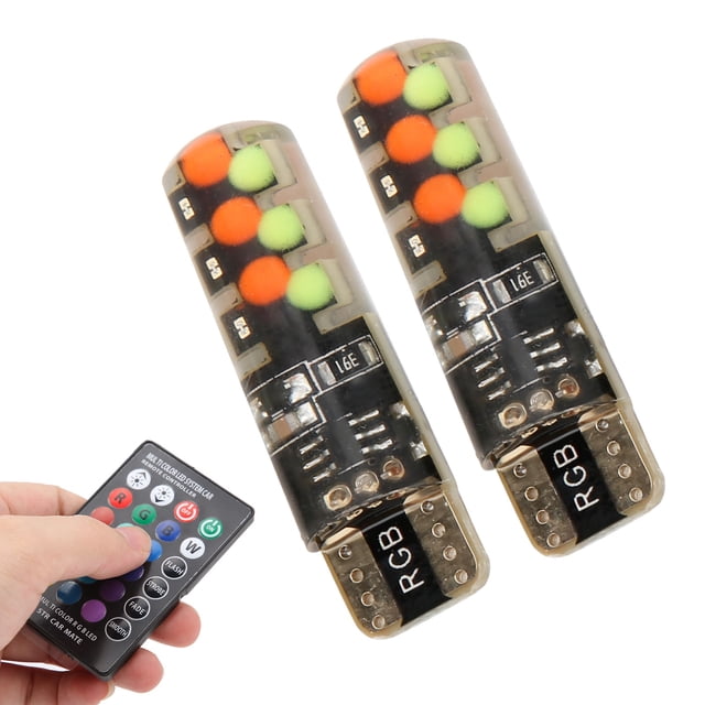 bombilla led intermitente automóviles 2 uds bombilla indicadora de coche luz de control remoto colorida con Flash de voladura RGB Universal para vehículos Unbranded 1611210065411
