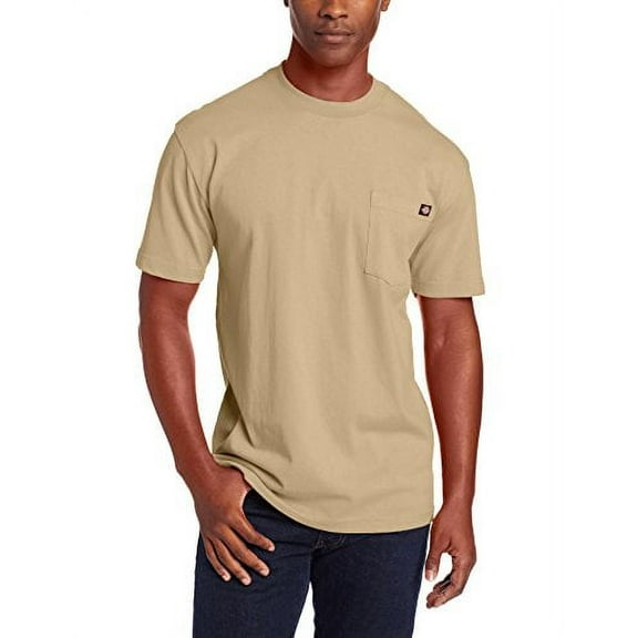 Dickies Men's T-Shirt Heavyweight Short Sleeve Pocket Relaxed Fit T-Shirt, Desert Sand (DS), L