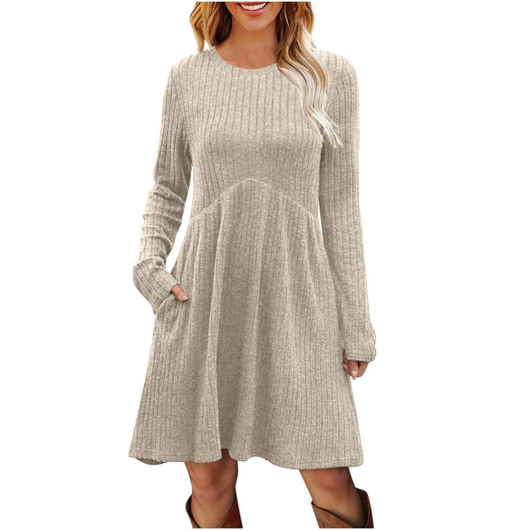 blue dress for baby girl Snag Your Stylish Long Sleeve Sweater Dress Now – Kawaii Stop main image 1