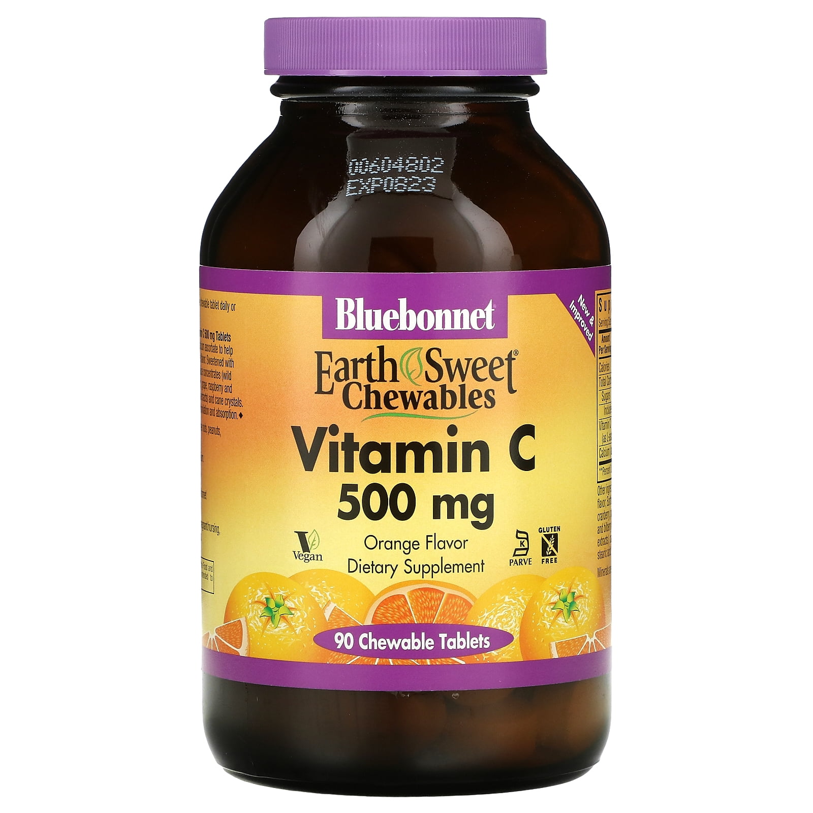 Bluebonnet Nutrition - Earth Sweet Chewable Vitamin C Natural Orange Flavor 500 mg. - 90 Chewable Tablets
