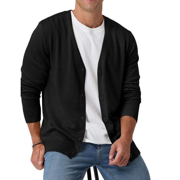 Iceglad Men's Striped Cable Knit Cardigan photo 2