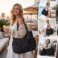 thumbnail image 6 of Gocvo Multiple Pockets Corduroy Bag, Large Tote Bag for Women, Ladies Bag Casual Hobo Handbags(Black White Dots), 6 of 10
