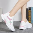 thumbnail image 6 of XIMIN Women's Chunky Platform Sneakers Lace-Up Athletic Walking Shoes Fashion Breathable Slip On Chunky Sneakers Versatile Heightening Outdoor Causal Non Slip Shoes, 6 of 8
