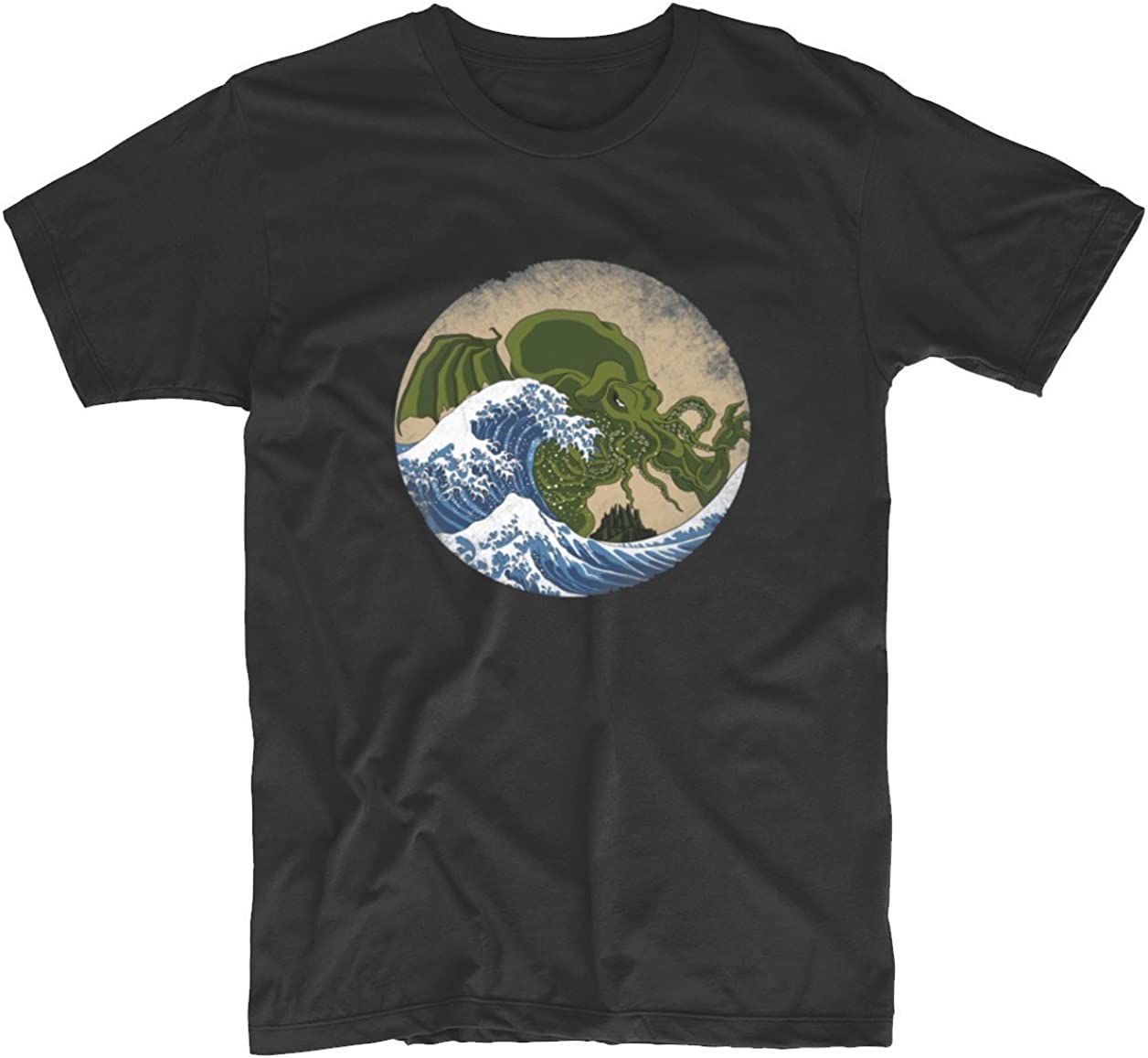 UEEEU Tees Hokusai Cthulhu Ukiyo-e The Great Wave Off Kanagawa Custom T ...